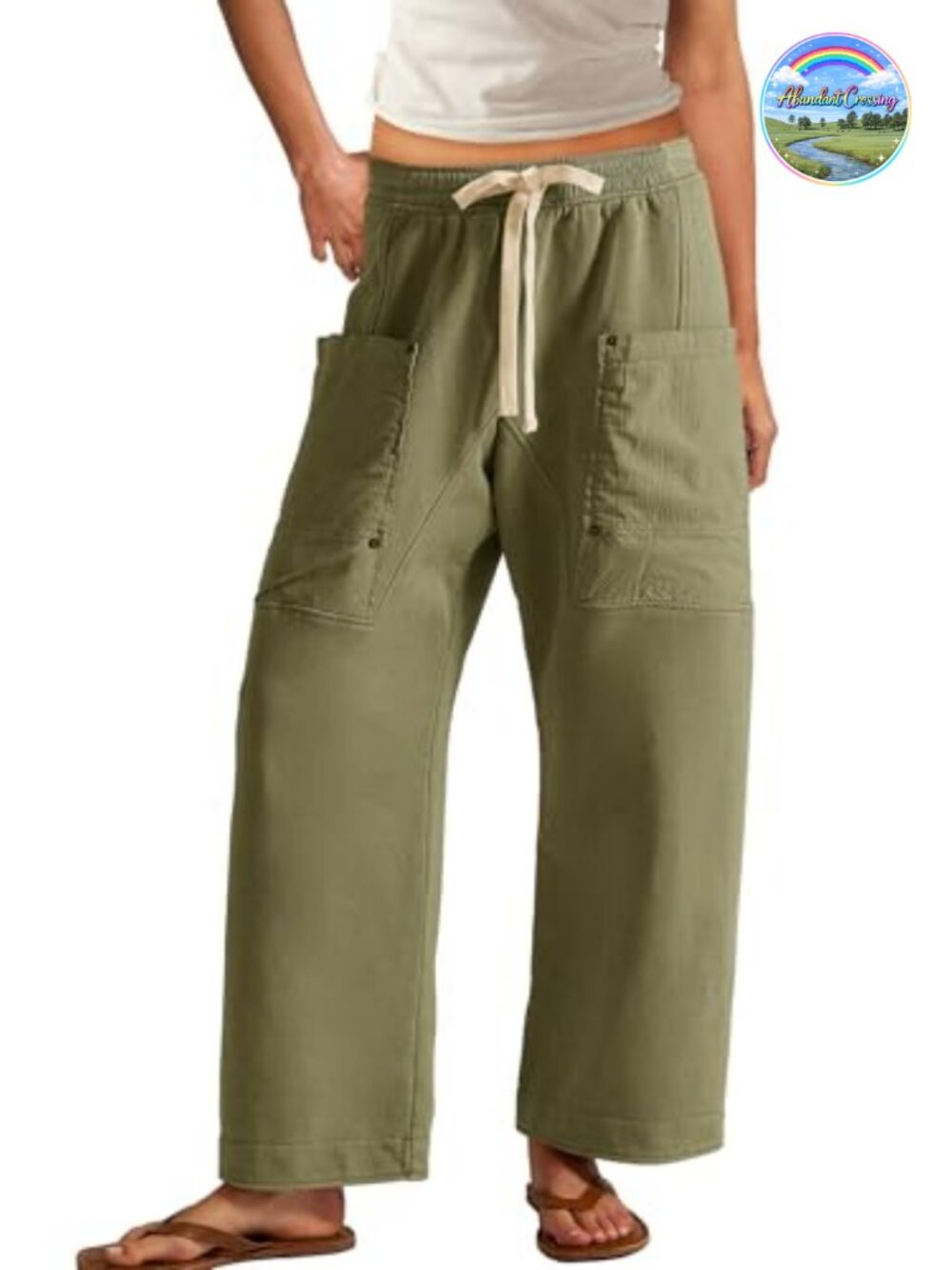Wide Leg Baggy Sweatpants Women Drawstring Lounge Pants w/ Pockets